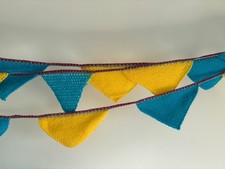 Hand knitted bunting 290 inch 23 flags