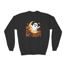 Cute But Creepy sweatshirt Youth Crewneck Sweatshirt, Halloween pumpkin design
