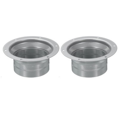 2PCS Duct Connector Flange Galvanized Iron Anti-corrosion Round Air Duct Grey 3''