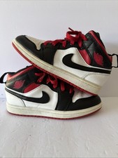 Jordan 1 Mid Gym Red Black Toe 2023 Kids Shoes Size 1Y DQ8424-106