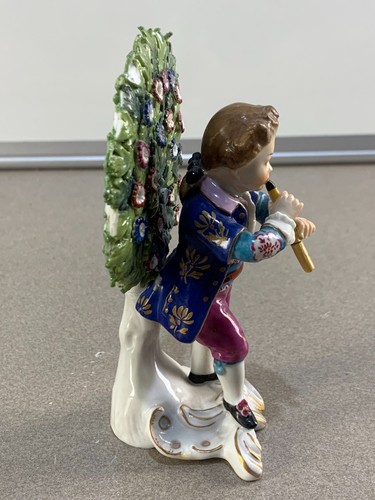 Antique Meissen Porcelain Figure Of A Boy Playing The Flute - Picture 3 of 7