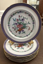 (6) Copeland Spode 10.25” Floral Purple Lavender Gold Plates