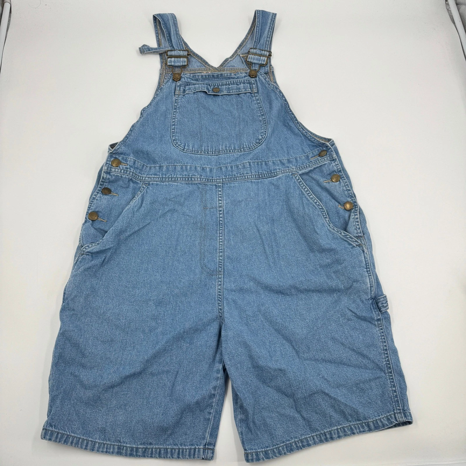 Woolrich Denim Shortalls Womens Small Blue Vintage 100% Cotton Carpenter Style
