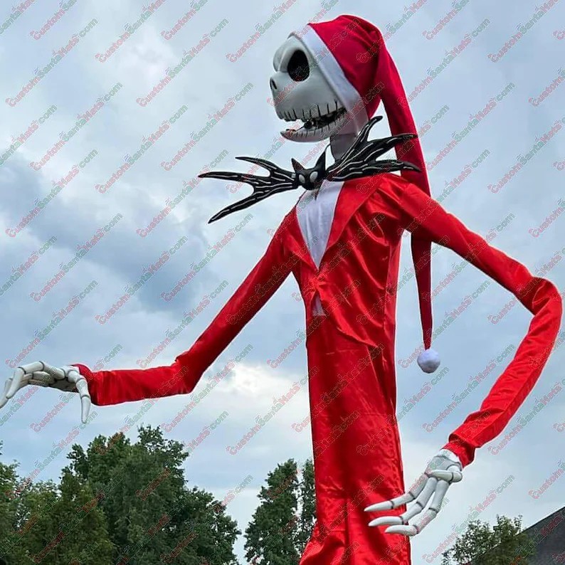 Full Santa Costume for 13 foot Skellington Costume+Hat+Beard