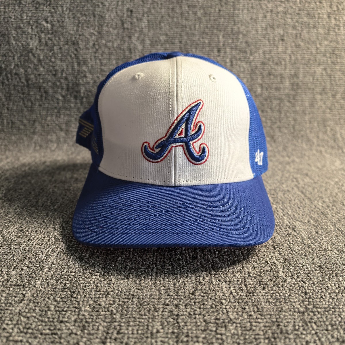 47 Brand Atlanta Braves MLB Trucker Hat Blue White Snapback Cap E540