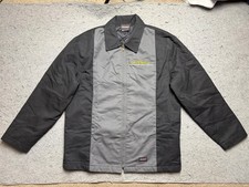 Dickies Jacket Mens XL Black Gray Quilted Lined Workwear Zip Embroidered