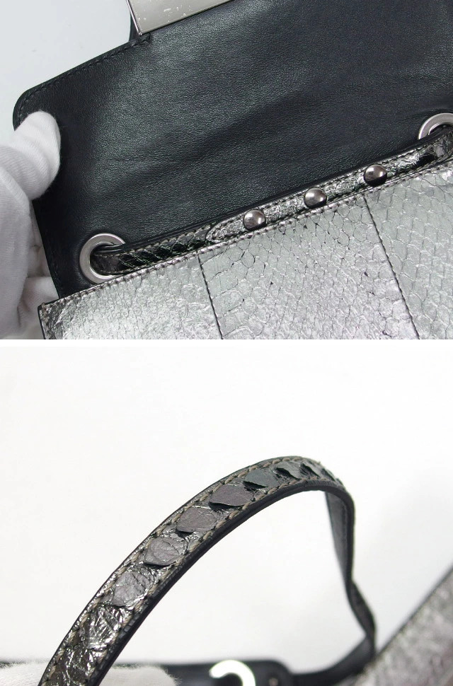 Y1203 Jimmy Choo Python Embossed Mini Shoulder Ba… - image 9