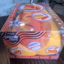 Sunny Days Jumbo Squeeezy Hot Dog Squishy Fidget Toy Viral Sensory NEW