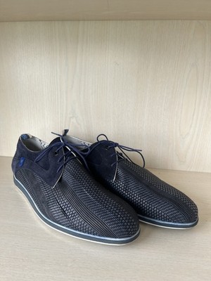 Floris van Bommel Sneaker Woven Navy, Wildleder/Textil, Gr. 42.5, Sehr Gut