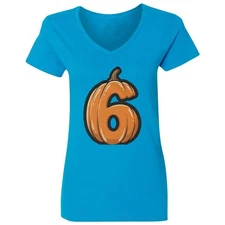 Pumpkin Six – Funny 67 Meme Matching Thanksgiving Ladies' V-Neck Tshirt