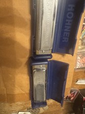 Two Vintage M Hohner Harmonica,Blues Harp Made In Germany Key C With Case