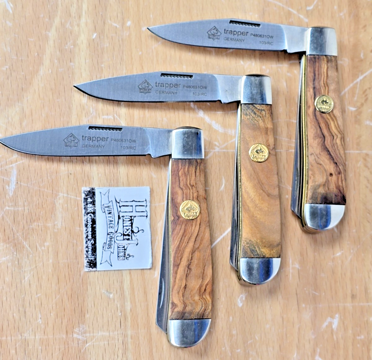 PUMA-WERK 48 0631 Trapper Wood Handle Pocket Knife Germany NIB NOS