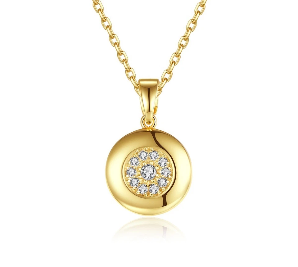 Damen Kette mit Anhänger Rhodiniert Echt Gelbgold verg Halskette Kinderschmuck - Bild 2 von 4