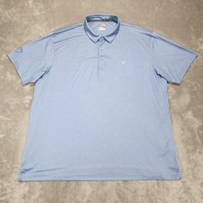 Callaway Polo Shirt Mens 2XL Blue Opti-Dri Golf Performance Stretch Geometric