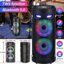 Wireless Portable Bluetooth Party Speaker Sub Woofer Heavy Bass Sound System&MIC