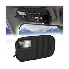 Car Sun Visor Organizer, Multi-Pocket Visor Organizer Storage Pouch with Zipp...