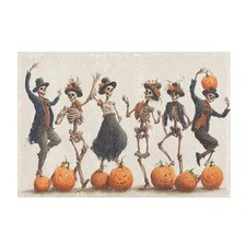 Halloween Pumpkins Dancing Skeleton Bath Mat Rectangle Non-Slip Absorbent Bat...