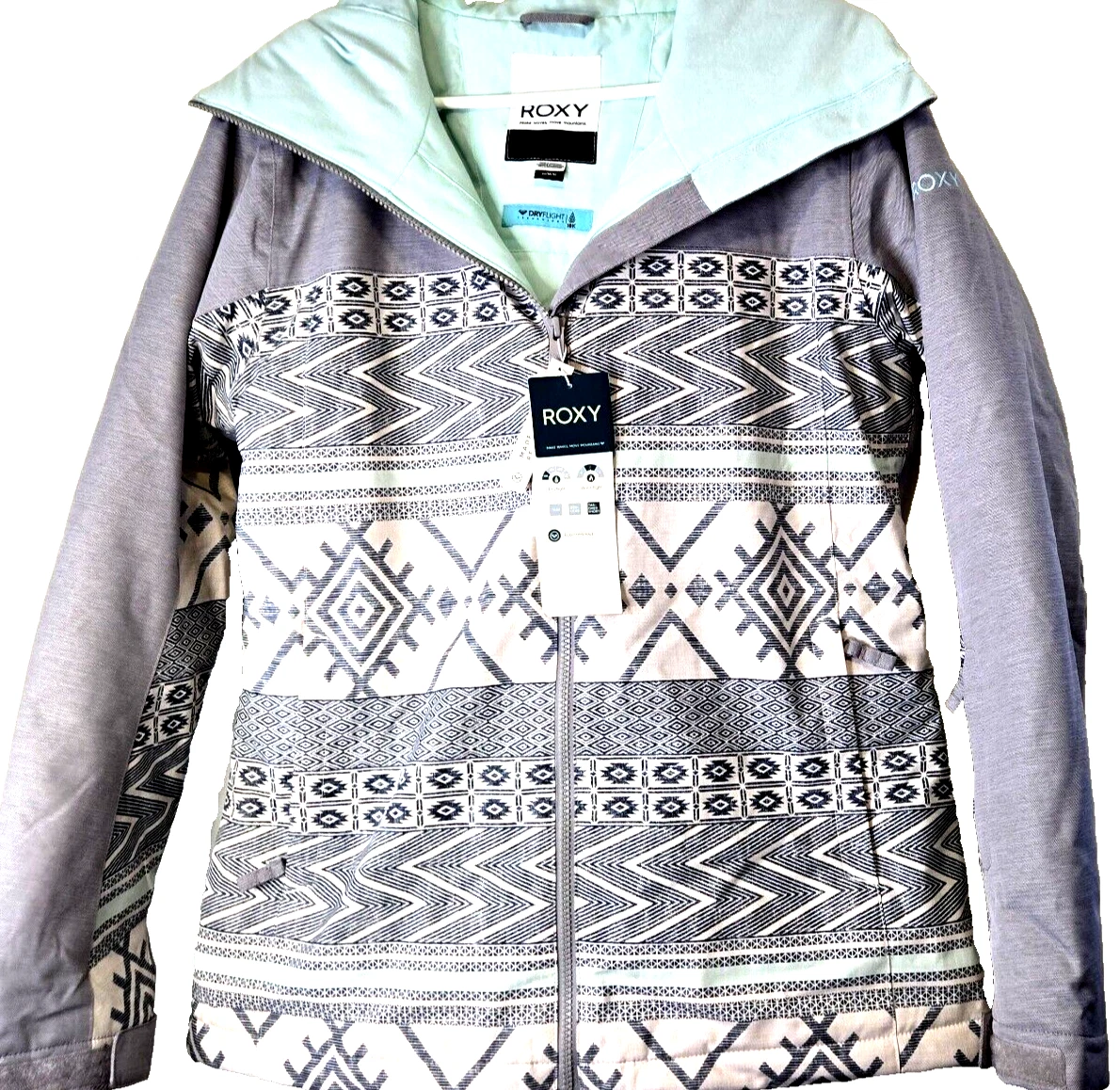 Roxy Snow Jacket Women's M Dryflight Warmflight Galaxy Print Block Aztec Ski NEW
