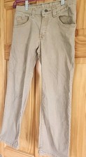 Wrangler Boys S 10 Husky Adj Waist Khaki Jeans, 5 pocket, 22" Inseam, Bk Elastic
