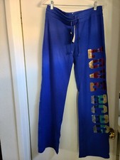 BCBG Women's Sapphire Sequin Logo Sweat Pants Size Large NWT
