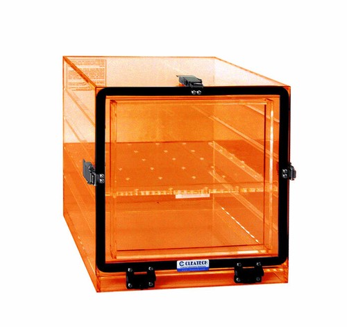 Cleatech Exsikkatorschrank, Bernstein Acryl, 16x18x16, mit Regal & Trockenmittel - Bild 2 von 2