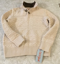 Cat Jack Snowfall White Sweater Child Size Small 6/7 Winter Faux Fur Collar