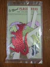 Vintage Six Novelty Place Cards For Children's Parties Walther co. Des Moines 