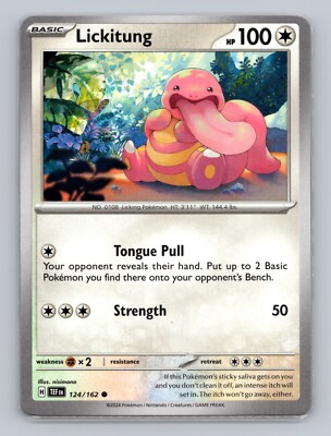 Lickitung 124/162 Temporal Forces Common NM TEF EN Pokemon Card