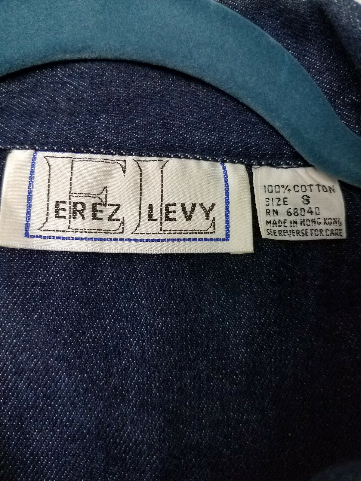 RARE!!! Vintage Erez Levy Denim Jean Jacket Gold … - image 8