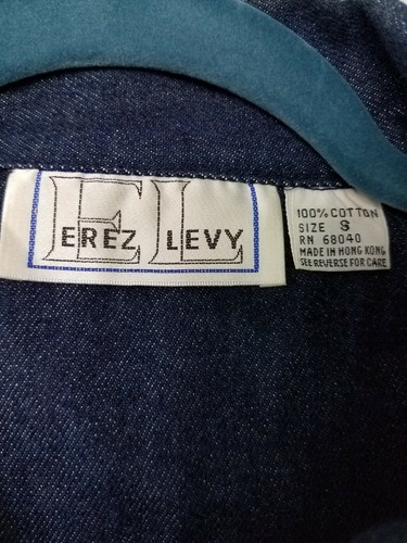 RARE!!! Vintage Erez Levy Denim Jean Jacket Gold Beaded Studded Embellished - Picture 8 of 12