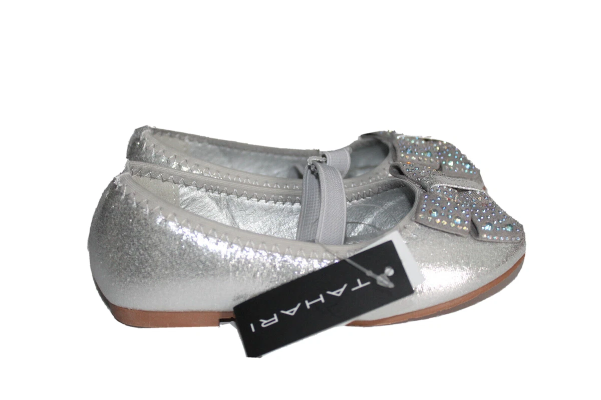 Tahari Little Girls Silver Shoes New 9 Memory Foam eBay
