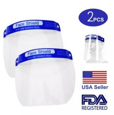 2 PCS Safety Full Face Shield Reusable Washable Protection Cover Face Mask