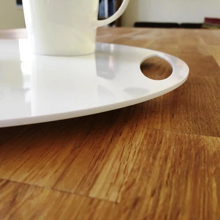 Круглые плоские ручные сервировочные подносы диаметр 32 см и 38 см - доступно много цветов - Изображение 2 из 4