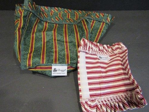 Longaberger 100% Cotton 2 STRIPE Fabric Liners For Handle & Square Baskets