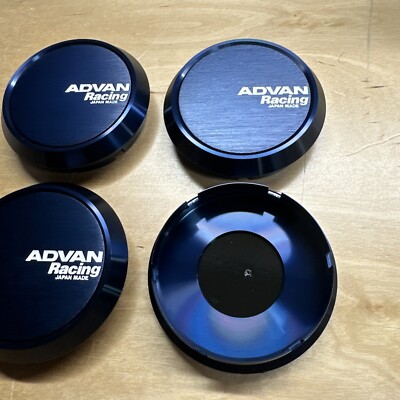 OEM Advan Racing Center Cap 63mm Flat Blue Set Of 4 Pcs Made
