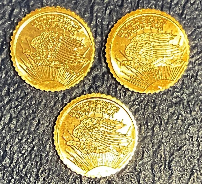 3 FOR 1 SALE Superb Mini St Saint Gaudens 1/2 gram 10mm
