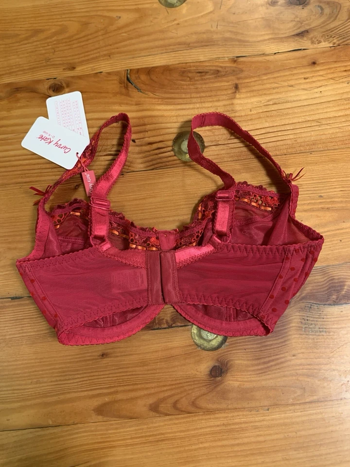 全新 Curvy Kate Princess Balconette 钢圈 Scarlett/Chili 胸罩 美国 28I 英国 28G — 第 3/4 张图片