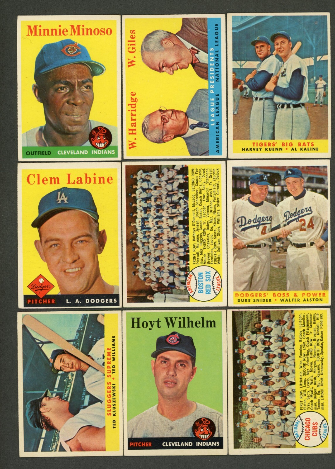 1958 TOPPS BASEBALL (348/494) WILLIAMS, MAYS, AARON, MARIS RC, BANKS