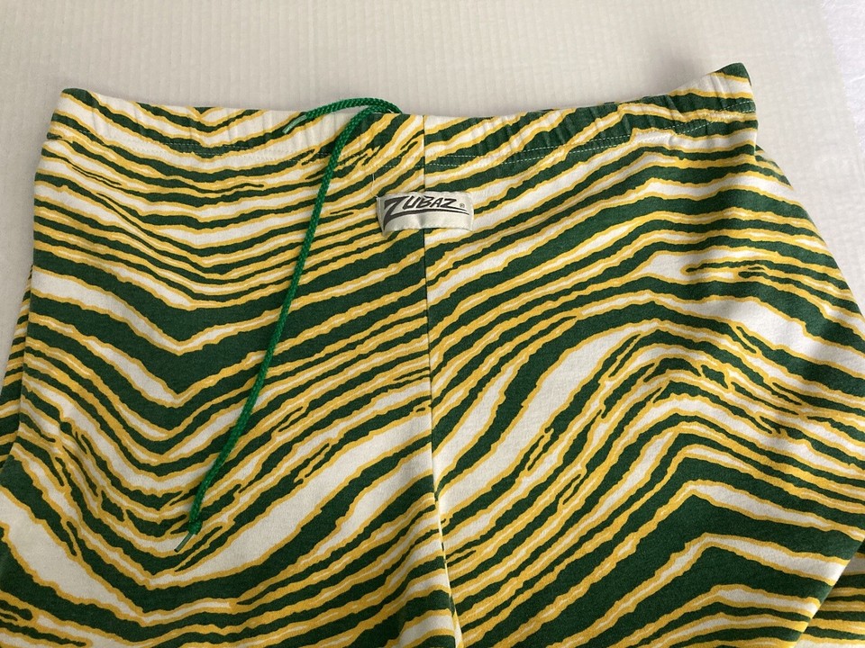 Vintage ZUBAZ Packers A's Ducks Brazil Yellow Green Pants Retro Men's