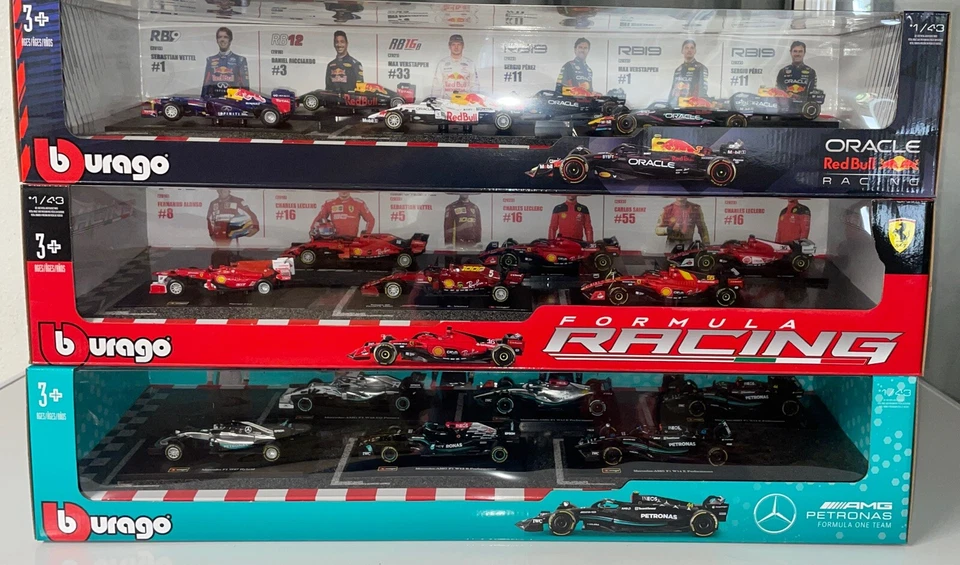 Burago F1 Escala 1:43 Diecast Oracle Racing Formula Racing Paquete de 6 Juego de Coches Lote 3 Foto 2 de 2