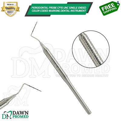 Periodontal Probe CP15 UNC Single Ended Color Coded Marking Dental Inst German G