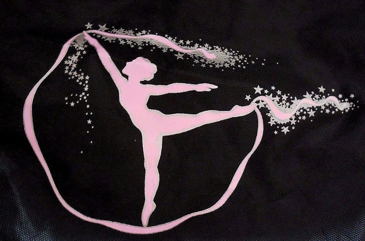 NWOT Pole Position Hot Pink Dancer Drawstring Bag Horizon Dance Pink with Small Black Poka Dots Duffle H1054  main image 3