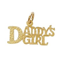 14k Yellow Gold DADDYS GIRL Pendant / Charm, Made in USA