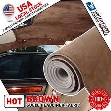 80"x 60" Brown New Foam Backed Headliner Fabric for Car Roof Panel Lining 3mm