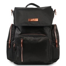JuJuBe Be Sporty Knight Rose Black Backpack w Rose Gold metal hardware