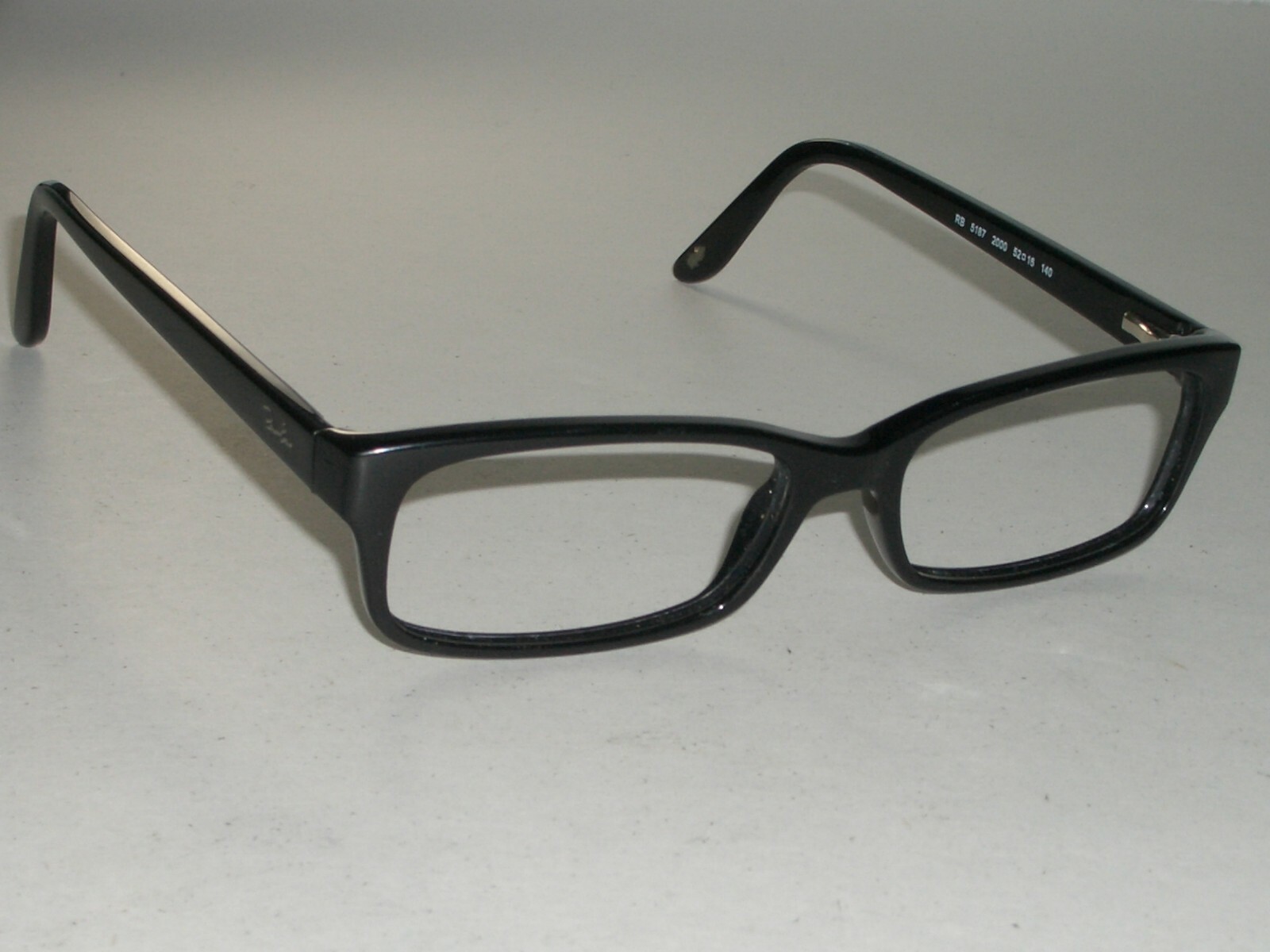 RAY BAN RB5187 2000 52[]16 BLK FLEX RECTANGULAR EYEGLASS/SUNGLASSES FRAMES ONLY