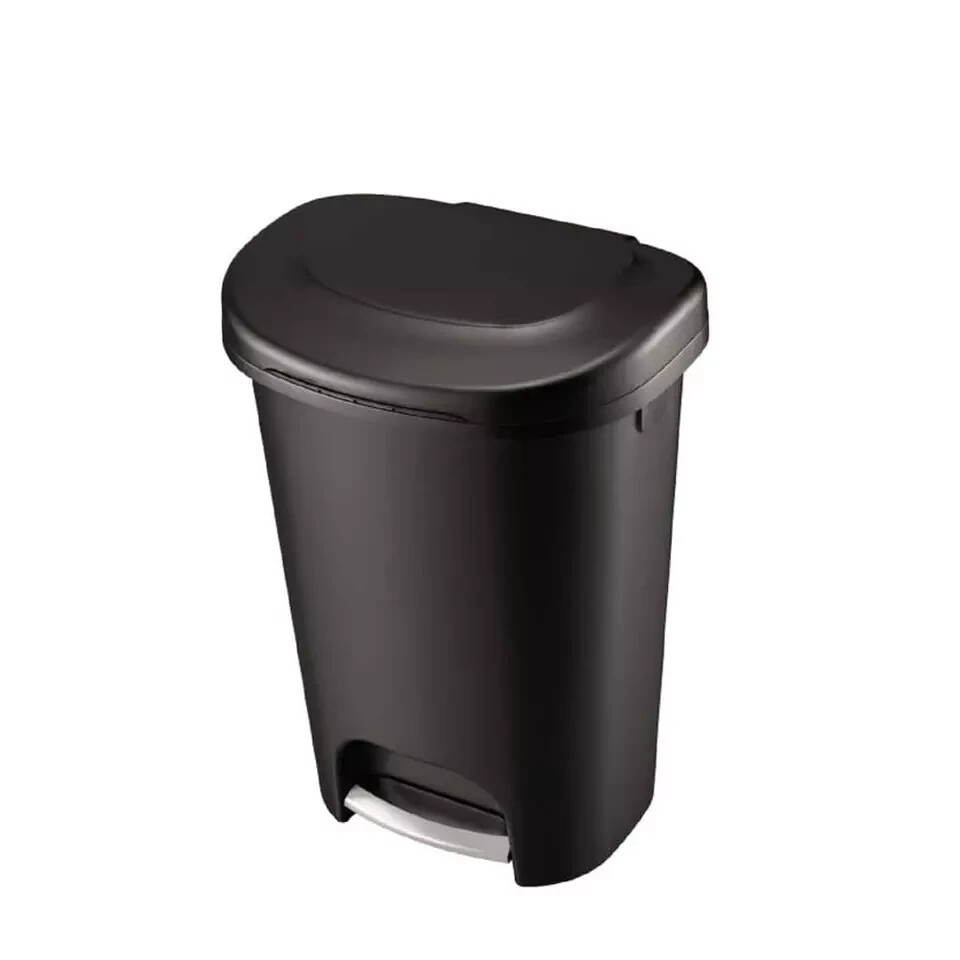 Rubbermaid Black Foot Pedal Trash Can 13 Gallon Garbage Bin Waste Basket