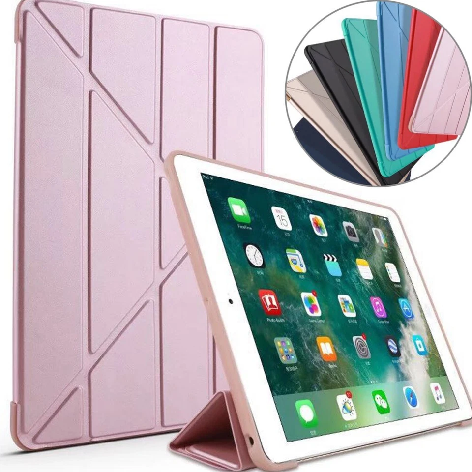 For iPad 9th 8th 7th Gen Mini A17 Pro Air Smart Folio Leather Stand Case Cover - Image 3 of 4