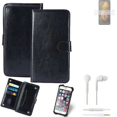 Handy Hülle für Sharp Aquos R7 + Earphones Flip Case Schutzhülle Klapp Tasche