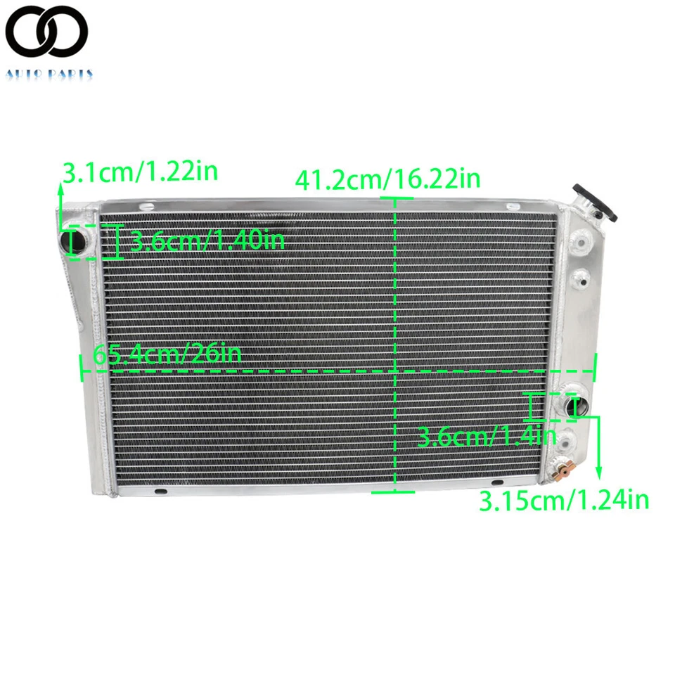 For 1984-1990 Chevrolet Corvette 5.7L V8 CC829 3 Row Racing Aluminum Radiator - Image 3 of 4